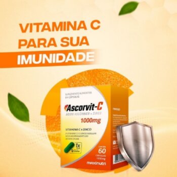 ASCORVIT-C ACIDO ASCORBICO + ZINCO 1000Mg 60 CPS Maxinutri