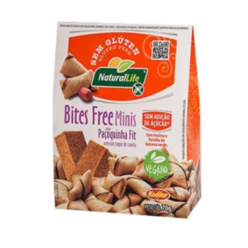 BISCOITO BITES FREE MINIS SABOR PACOQUINHA FIT S/ GLUTEN 70G NATURAL LIFE