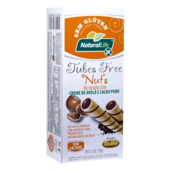 TUBES FREE SABOR CREME DE AVELA E CACAU S/ GLUTEN 50G NATURAL LIFE