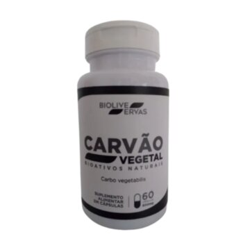 CARVAO VEGETAL 120CPS 500MG BIOLIVE ERVAS