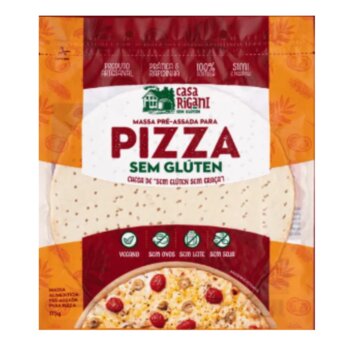 MASSA ALIMENTICIA PRE-ASSADA PARA PIZZA SEM GLUTEN 175G CASA RIGANI