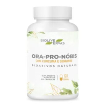 ORAPRONOBIS COM CURCUMA E GENGIBRE 120CPS 500MG BIOLIVE ERVAS