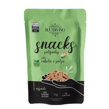 SNACKS SEM GLUTEN, VEGANO - SABOR CEBOLA E SALSA SEU DIVINO PCT 50G