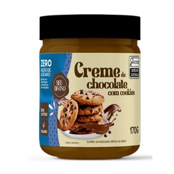 CREME ZERO ACUCAR S/ GLUTEN ,VEGANO - CHOCOLATE COM COOKIES SEU DIVINO 170G