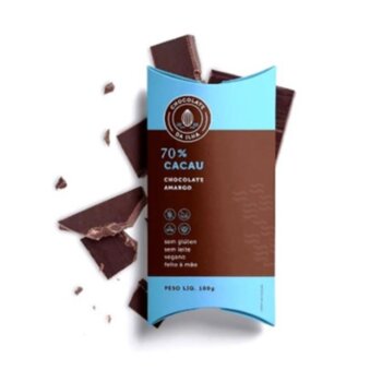 LASCAS CHOCOLATE 70% CACAU SEM GLUTEN VEGANO 100G