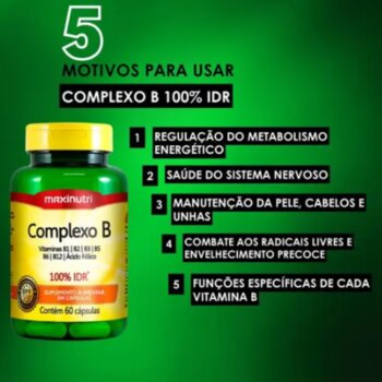 complexo b  60cps maxinutri