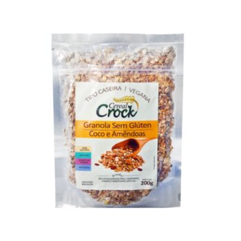 GRANOLA C/ COCO E AMENDOAS S/ GLUTEN 200G LEVE CROCK