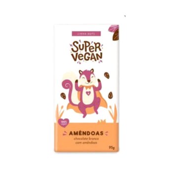 BARRA CHOCOLATE BRANCO COM AMENDOAS 95G SUPER VEGAN