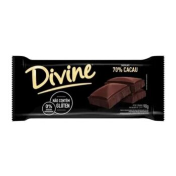 BARRA DE CHOCOLATE AMARGO 70% CACAU S/ GLUTEN DISPLAY 14X90G DIVINE