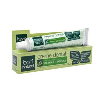 CREME DENTAL COM OLEOS NATURAIS DE MENTA E MELALEUCA 90G BONI NATURAL