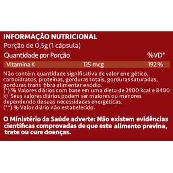 VITAMINA K2 MENAQUINONA K2-7 60cps 125mg MAXINUTRI