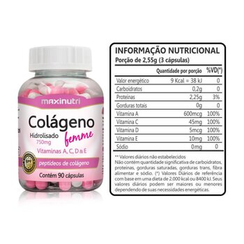 COLAGENO HIDROLISADO FEMME 90CPS 700mg CAPS MAXINUTRI