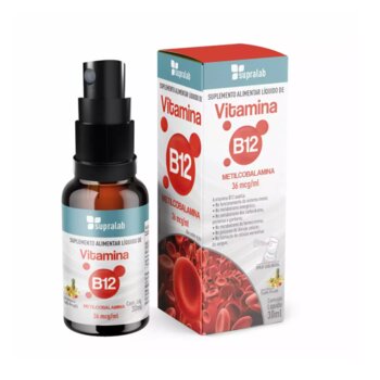 VITAMINA B12 Sublingual Spray 30ml Sabor Tutti Fruti Supra Ervas