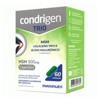 COLAGENO CONDRIGEN TRIO ( Colageno Tipo II + MSM + Acido Hialuronico e Vitamina C ) 60 Capsulas Maxinutri