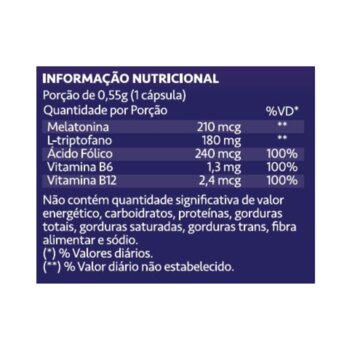 MELATONINA COM L-TRIPTOFANO ACALENTUS PLUS 210MCG 180MG 90CPS Maxinutri