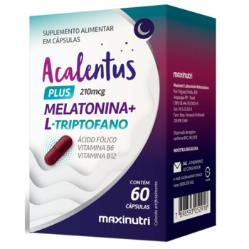 MELATONINA COM L-TRIPTOFANO ACALENTUS PLUS 210MCG 180MG 90CPS Maxinutri