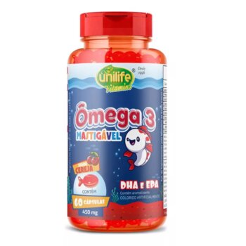 Omega 3 Kids 60cps 450mg mastigavel sabor Cereja UNILIFE