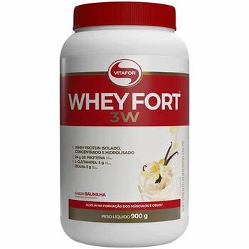 WHEY FORT 3W SABOR BAUNILHA POTE 900G VITAFOR