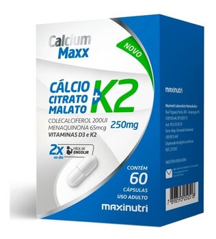 CALCIUM  MAXX(Citrato Malato) K2 60cps 250mg MAXINUTRI