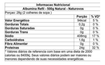 ALBUMINA SABOR MORANGO NATUROVOS 500G