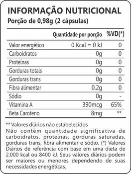 BETACAROTENO 60CPS 400MG MAXINUTRI