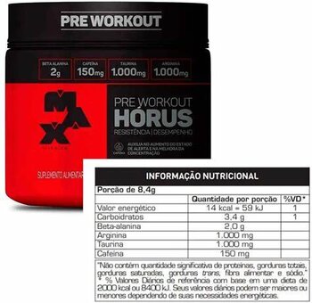 PRE TREINO HORUS 300G FRUTAS VERMELHAS MAX TITANIUM