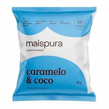 PIPOCA ARTESANAL SABOR CARAMELO & COCO 50G MAIS PURA