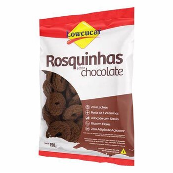 ROSQUINHAS SABOR CHOCOLATE S/ ACUCAR S/ LACTOSE 150G LOWCUCAR