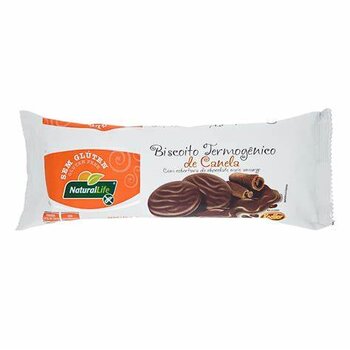 Biscoito Termogenico s/ Gluten sabor Canela Coberto c/ Chocolate 140g Natural Life