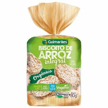 BISCOITO DE ARROZ INTEGRAL VEGANO 80G GUIMARAES