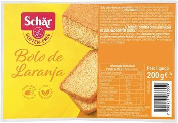 BOLO DE LARANJA S/ GLUTEN E LACTOSE 200G SCHAR