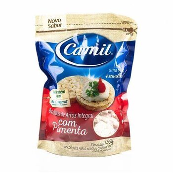 MINI BISCOITO DE ARROZ INTEGRAL SABOR PIMENTA 150g CAMIL