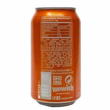 REFRIGERANTE ORGANICO LARANJA S/ CONSERVANTES LATA 350ML WEWI