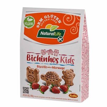 BICHINHOS KIDS SABOR MORANGO VEGANO S/ GLUTEN 80G NATURAL LIFE