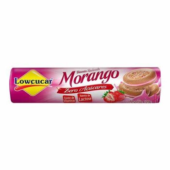 BISCOITO RECHEADO SABOR MORANGO S/ ACUCAR S/ LACTOSE 120G LOWCUCAR