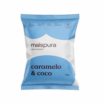 PIPOCA ARTESANAL SABOR CARAMELO & COCO 100G MAIS PURA