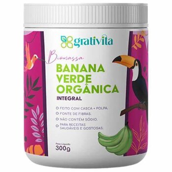 BIOMASSA DE BANANA VERDE INTEGRAL 300G GRATIVITA