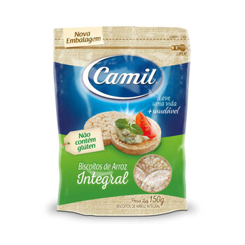 MINI BISCOITO DE ARROZ INTEGRAL CAMIL 150GR