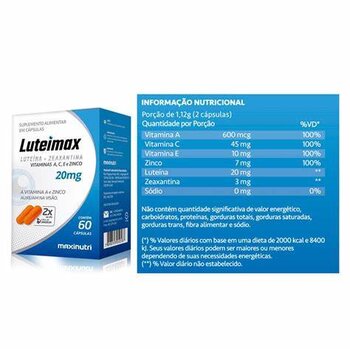 LUTEIMAX (Luteina + Zeaxantina + Vitaminas ) 60CPS 20MG MAXINUTRI