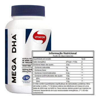 MEGA DHA 60CPS 1500MG VITAFOR